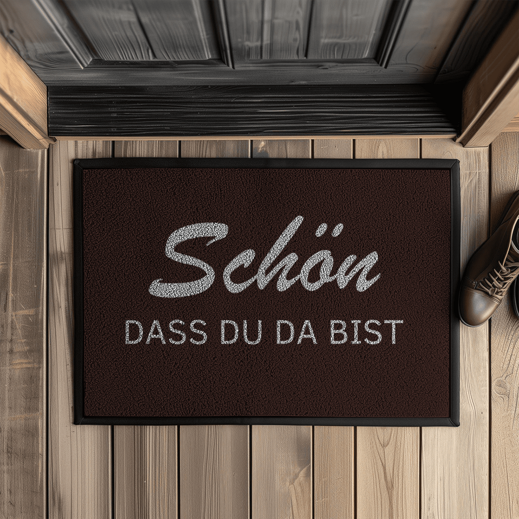 Fußmatte mit Gummirand Schön, dass du da bist