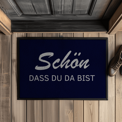 Fußmatte mit Gummirand Schön, dass du da bist