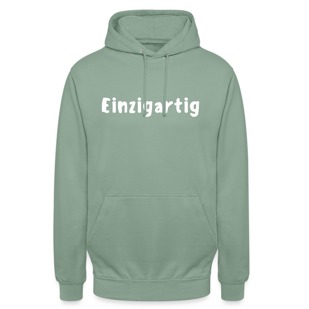 Motiv: Einzigartig, Flockdruck - Hoodie Damen - Graugrün