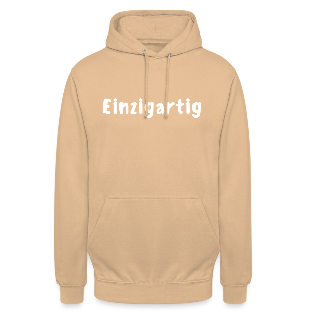 Motiv: Einzigartig, Flockdruck - Hoodie Damen - Pfirsich