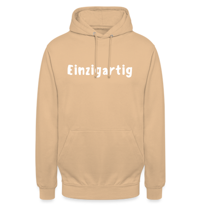 Motiv: Einzigartig, Flockdruck - Hoodie Damen - Pfirsich