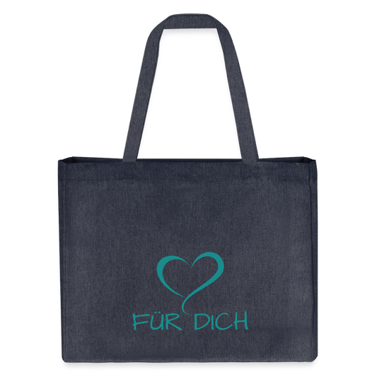 Shopping Bag aus recycelter Baumwolle und Polyester - midnight Blue