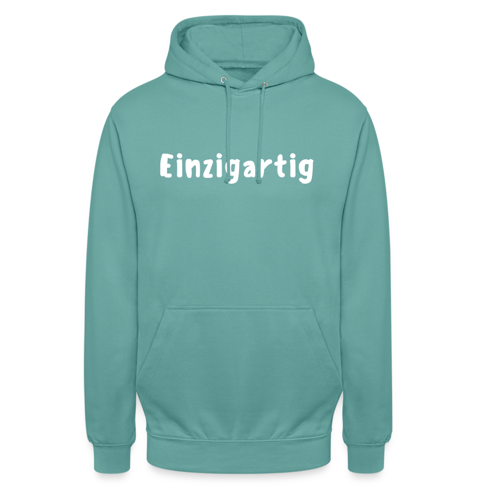 Motiv: Einzigartig, Flockdruck - Hoodie Damen - Pastelltürkis