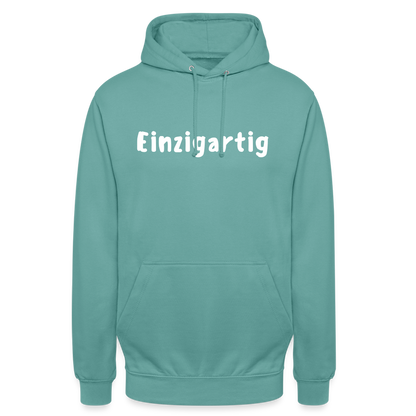 Motiv: Einzigartig, Flockdruck - Hoodie Damen - Pastelltürkis