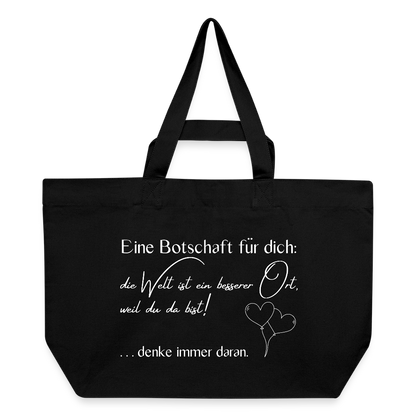 Shopping Bag  aus recycelter Baumwolle mit Druckknopf - Schwarz