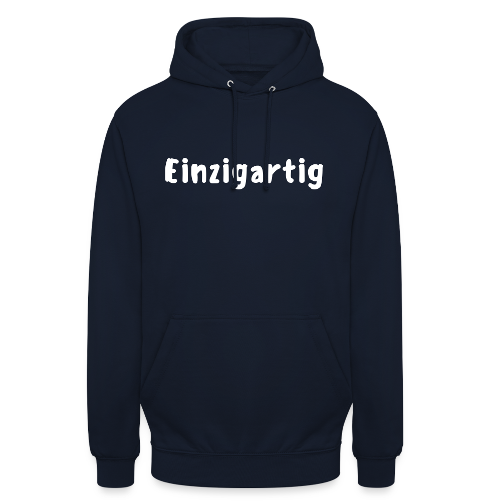 Motiv: Einzigartig, Flockdruck - Hoodie Damen - Navy