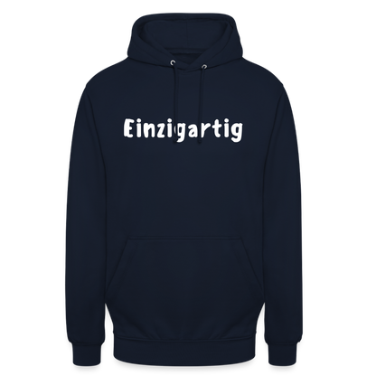 Motiv: Einzigartig, Flockdruck - Hoodie Damen - Navy