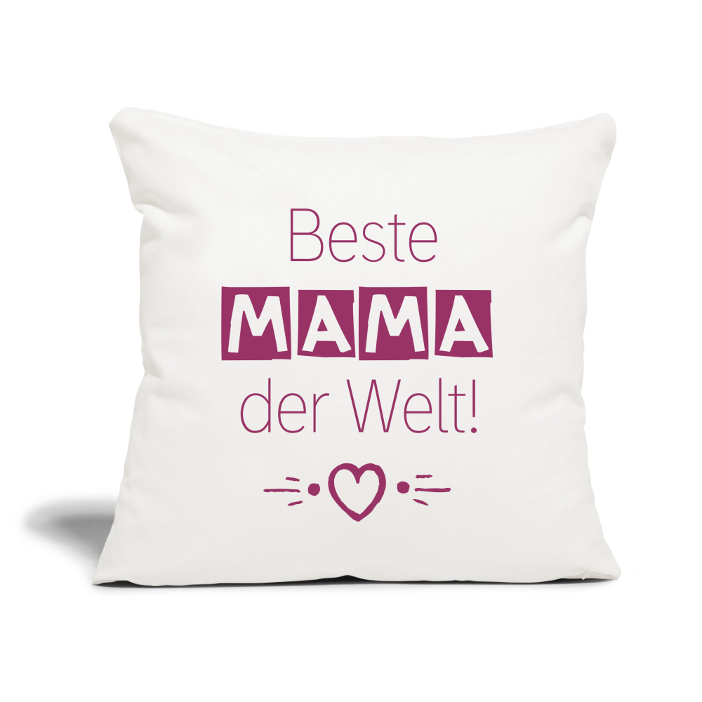 Motiv: Beste Mama der Welt - Sofakissen mit Füllung 44 x 44 cm - Naturweiß 