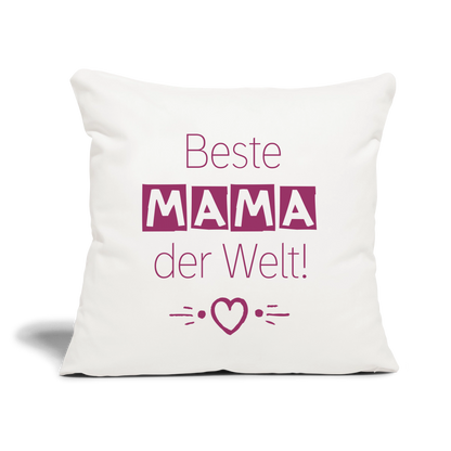 Motiv: Beste Mama der Welt - Sofakissen mit Füllung 44 x 44 cm - Naturweiß 