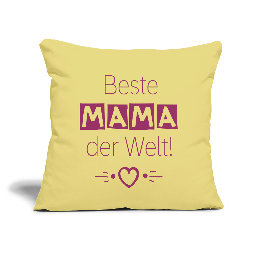 Motiv: Beste Mama der Welt - Sofakissen mit Füllung 44 x 44 cm - Hellgelb