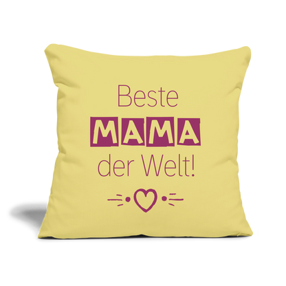 Motiv: Beste Mama der Welt - Sofakissen mit Füllung 44 x 44 cm - Hellgelb