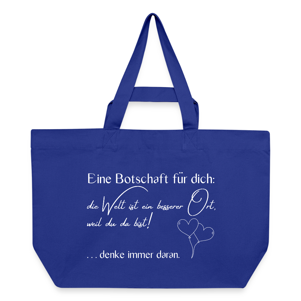Shopping Bag  aus recycelter Baumwolle mit Druckknopf - Dunkelblau
