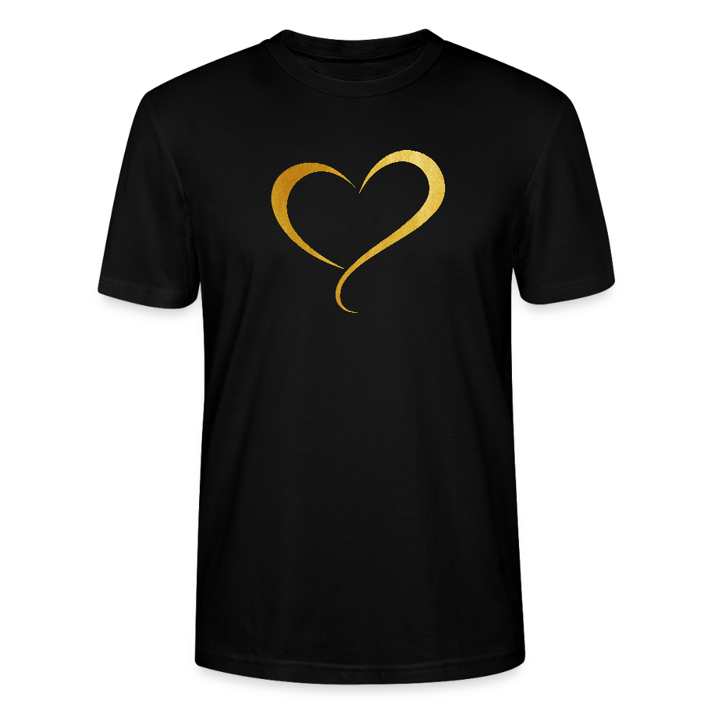 goldenes Herz - Unisex T-Shirt - Schwarz
