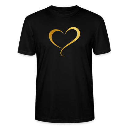 goldenes Herz - Unisex T-Shirt - Schwarz