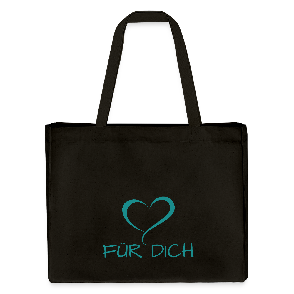 Shopping Bag aus recycelter Baumwolle und Polyester - Schwarz