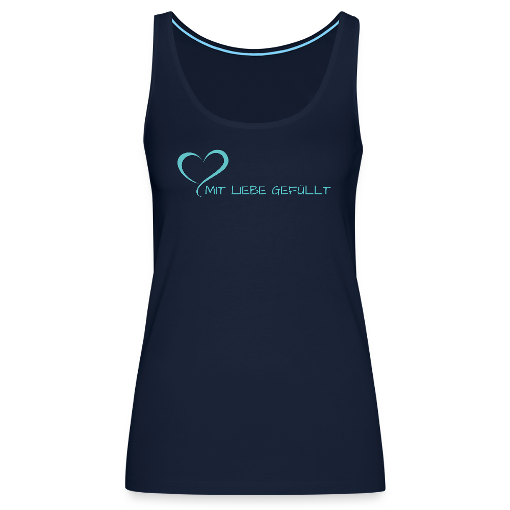 Tank Top - Mit Liebe gefüllt - helltürkis - Navy