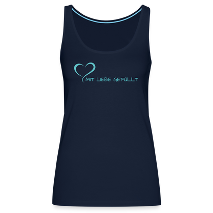 Tank Top - Mit Liebe gefüllt - helltürkis - Navy