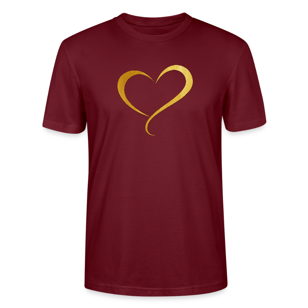 goldenes Herz - Unisex T-Shirt - Burgunderrot