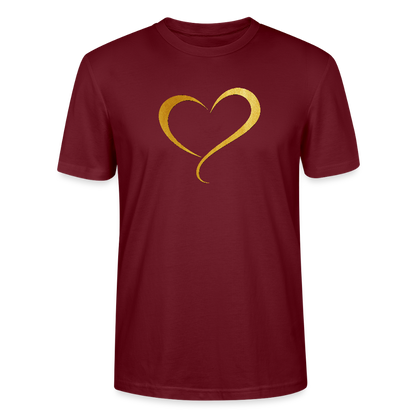 goldenes Herz - Unisex T-Shirt - Burgunderrot