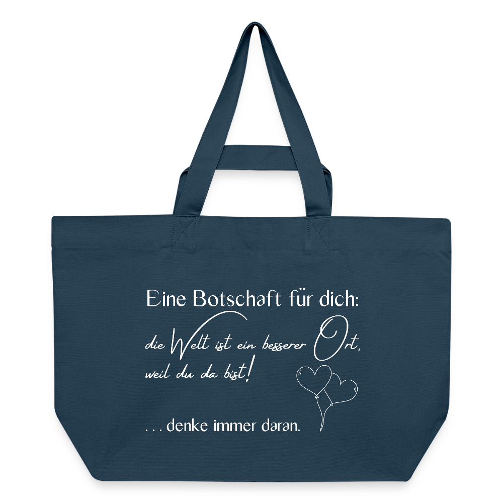 Shopping Bag  aus recycelter Baumwolle mit Druckknopf - Tiefes Teal 
