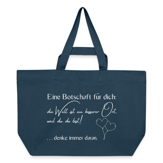 Shopping Bag  aus recycelter Baumwolle mit Druckknopf - Tiefes Teal 