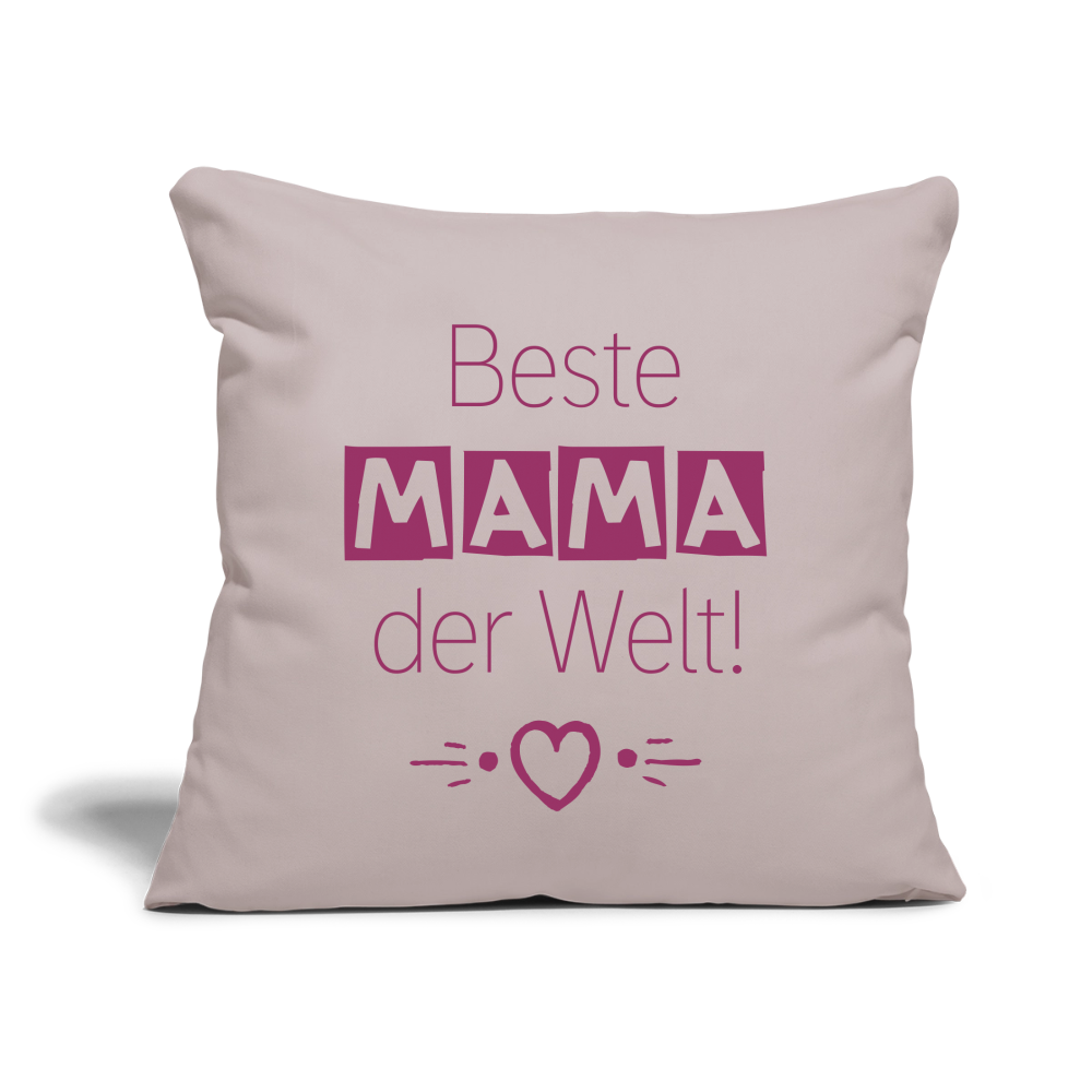 Motiv: Beste Mama der Welt - Sofakissen mit Füllung 44 x 44 cm - helles Taupe