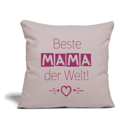 Motiv: Beste Mama der Welt - Sofakissen mit Füllung 44 x 44 cm - helles Taupe