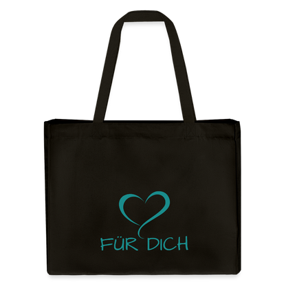 Shopping Bag aus recycelter Baumwolle und Polyester - Schwarz