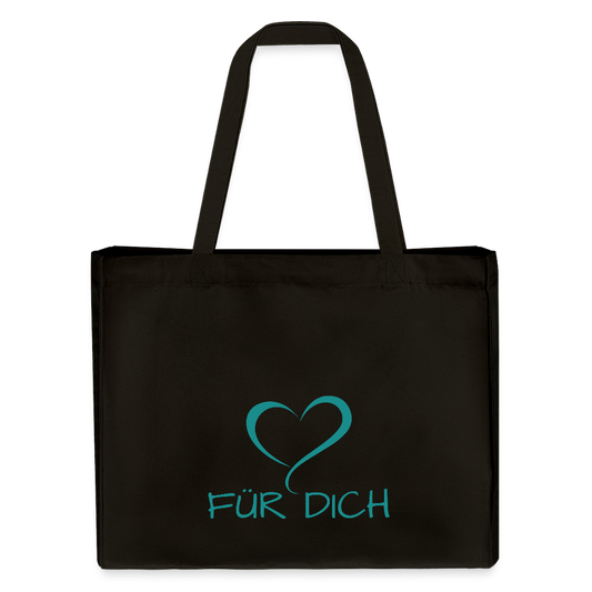 Shopping Bag aus recycelter Baumwolle und Polyester - Schwarz