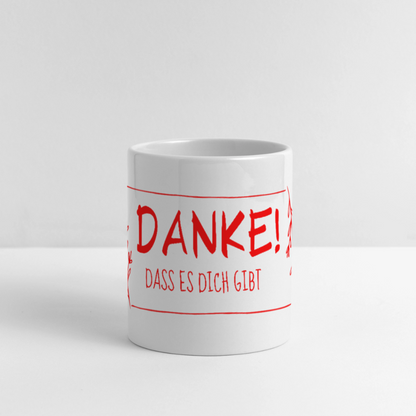Danke dass es dich gibt - Tasse mit Herzgriff - Weiß