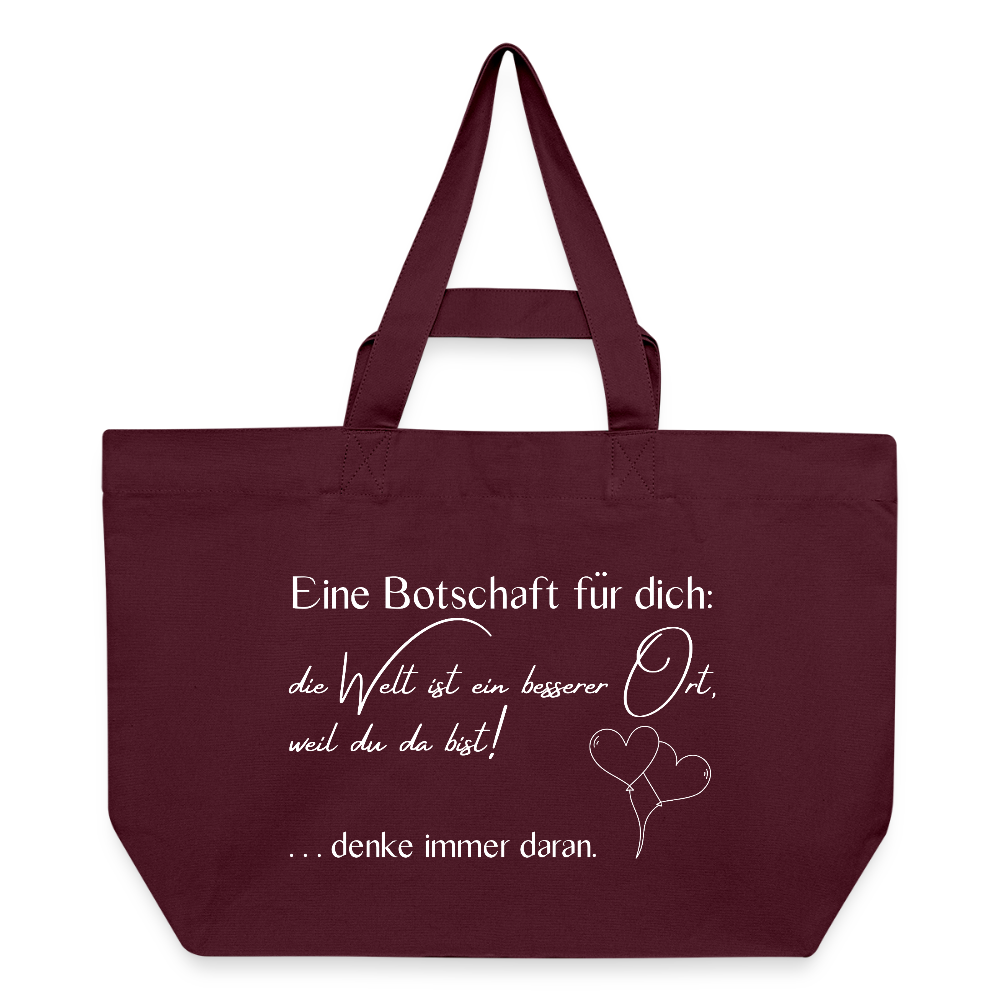 Shopping Bag  aus recycelter Baumwolle mit Druckknopf - Burgunderrot