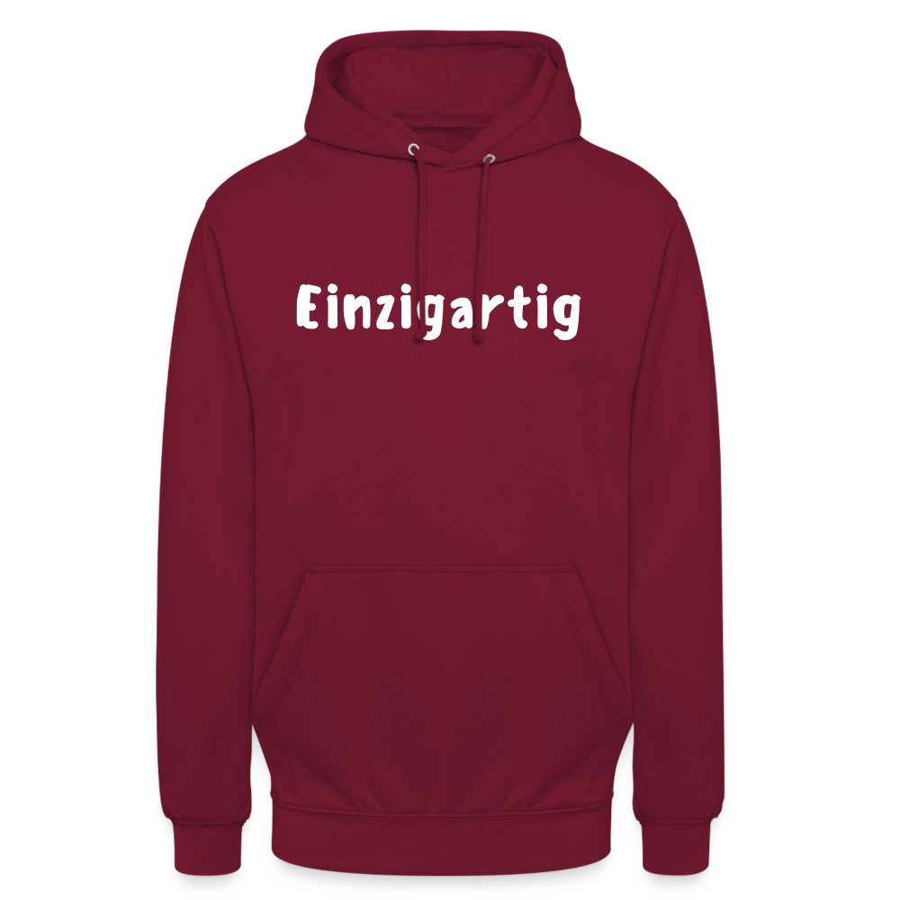 Motiv: Einzigartig, Flockdruck - Hoodie Damen - Bordeaux