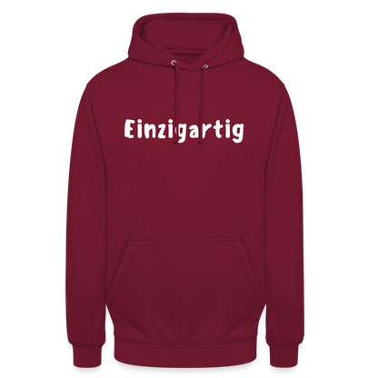 Motiv: Einzigartig, Flockdruck - Hoodie Damen - Bordeaux