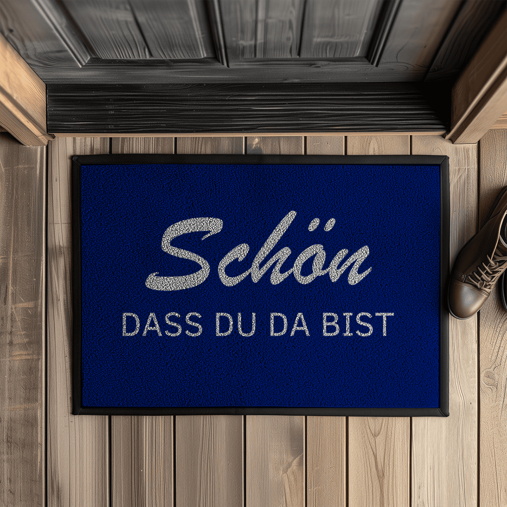 Fußmatte mit Gummirand Schön, dass du da bist