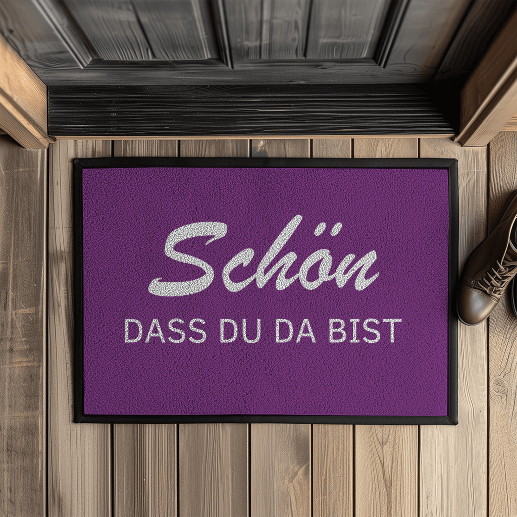 Fußmatte mit Gummirand Schön, dass du da bist