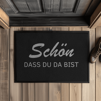 Fußmatte mit Gummirand Schön, dass du da bist